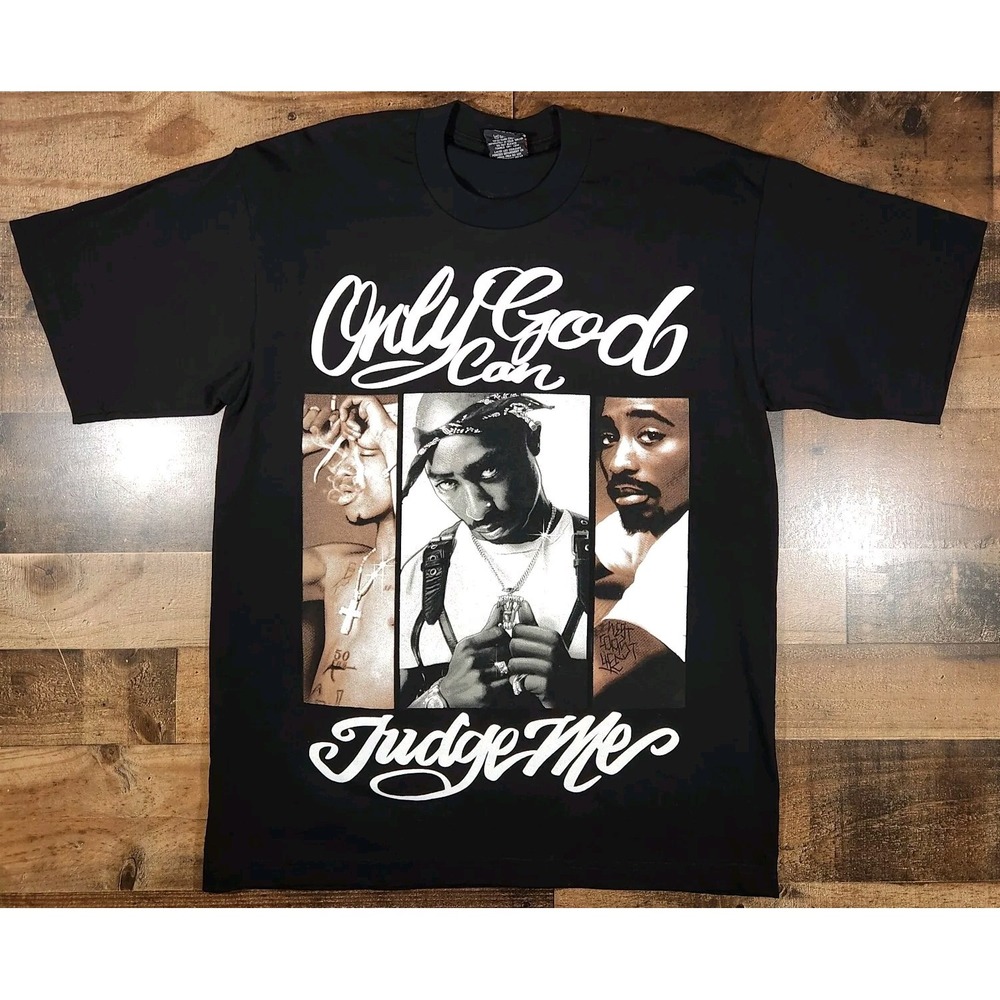 Vintage Tupac Shirt Mens Large Only God Can Judge Me Graphic Rap Tee Made In USA
